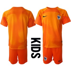 Maillot de foot France Gardien de but Domicile enfant Monde 2022 Manches Courte (+ pantalon court)
